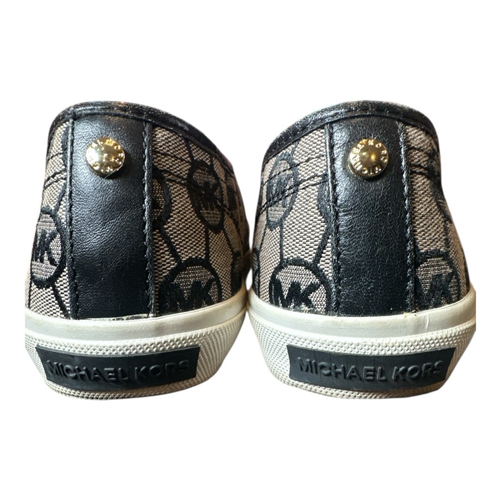 Michael Kors Black and Tan Logo Sneakers - Picture 4 of 9